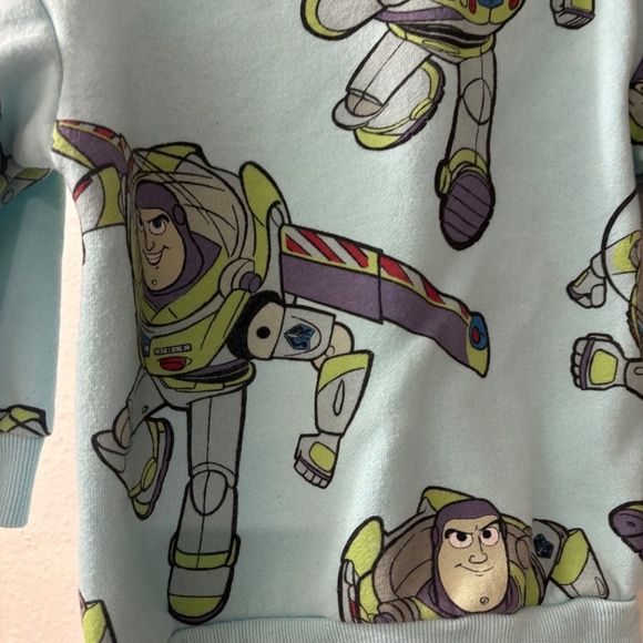 Disney Pixar Toy Story Size 2T Light Blue Buzz Lightyear Fleece Sweatshirt Pre❤️ - Picture 9 of 13